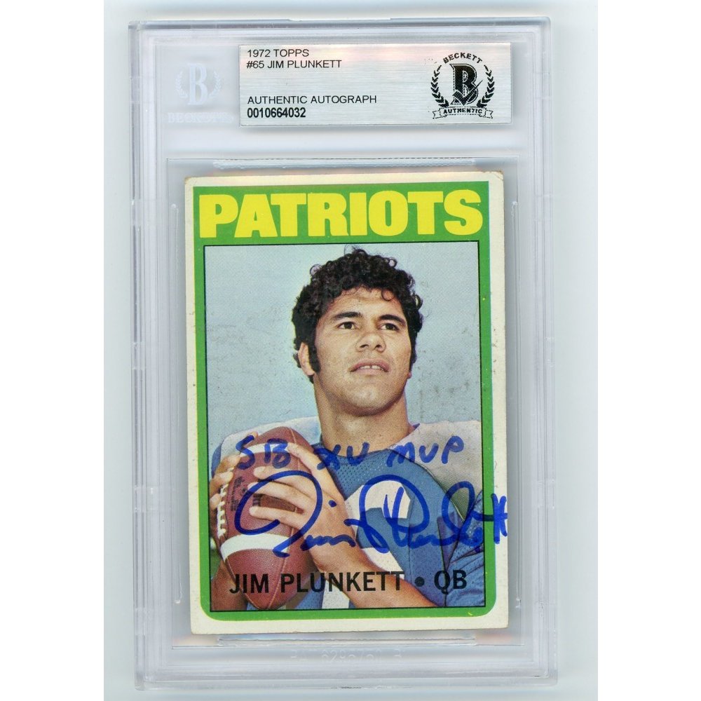 Jim Plunkett 1972 Topps Football Autograph Rookie Card Super Bowl MVP ...