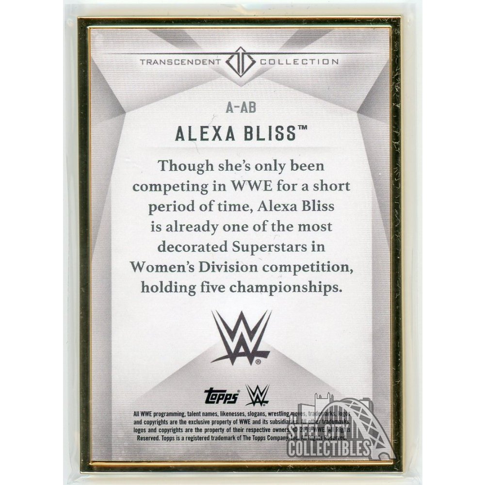 Alexa Bliss 2019 Topps WWE Transcendent Collection Autograph 25/25 | Steel  City Collectibles