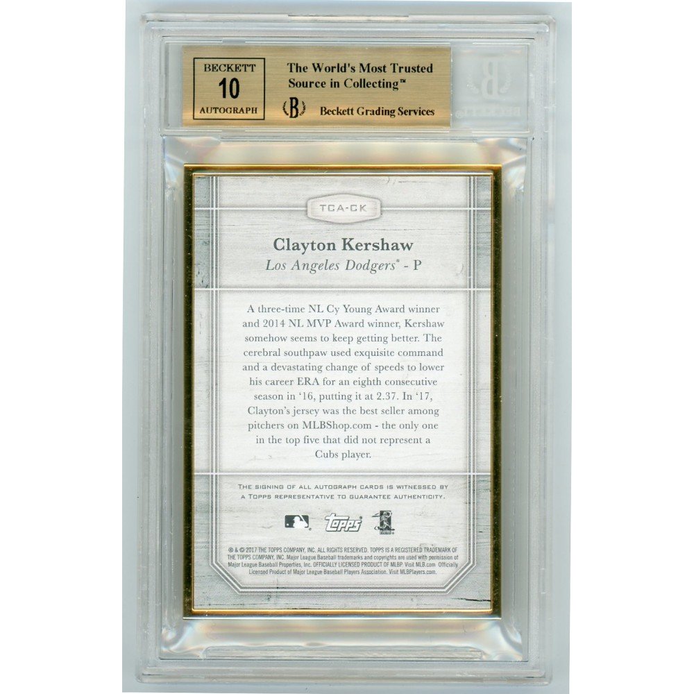 Clayton Kershaw 2017 Topps Transcendent Baseball Framed Autograph Card  12/25