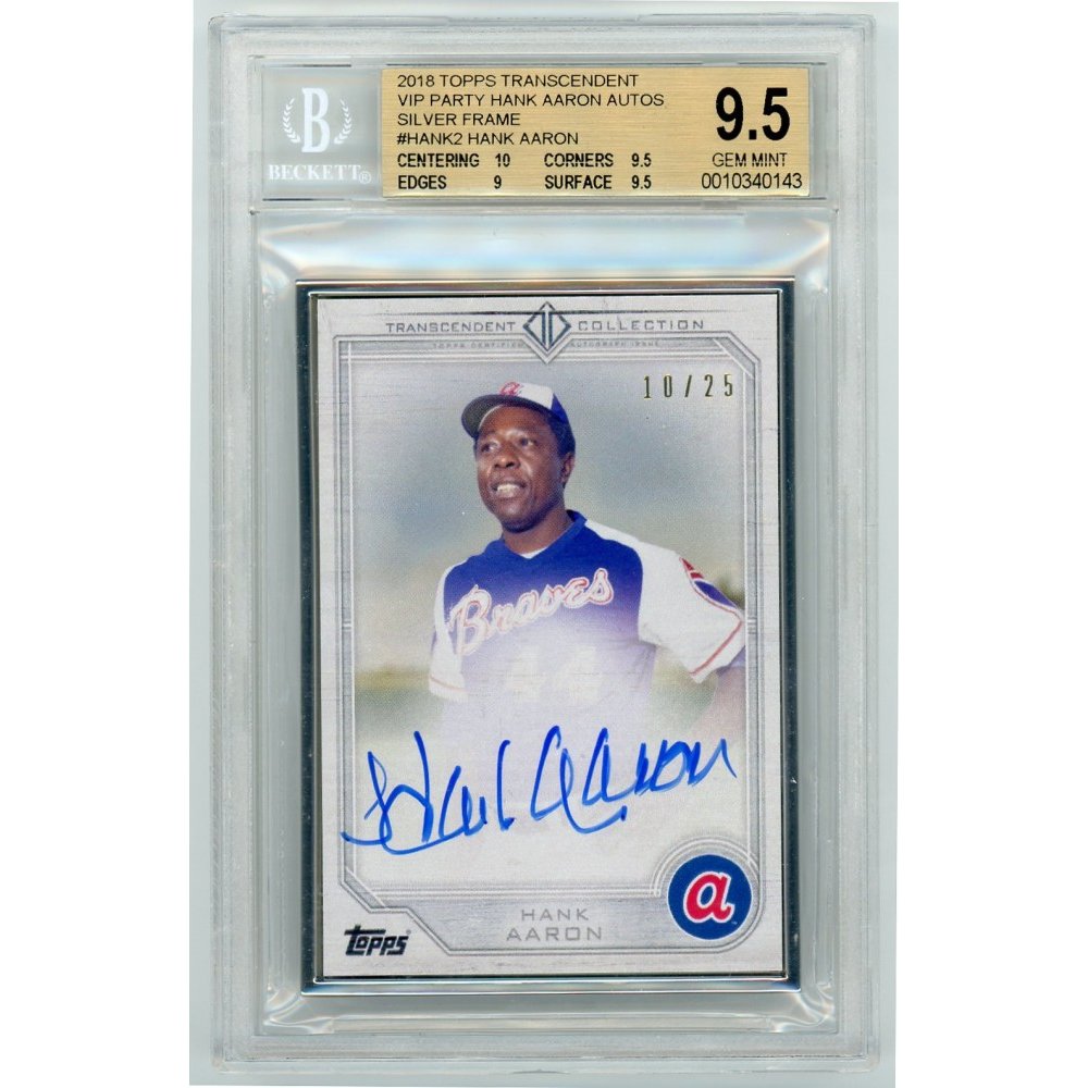 2018 Topps Transcendent Silver Frame Hank Aaron Autograph Card 