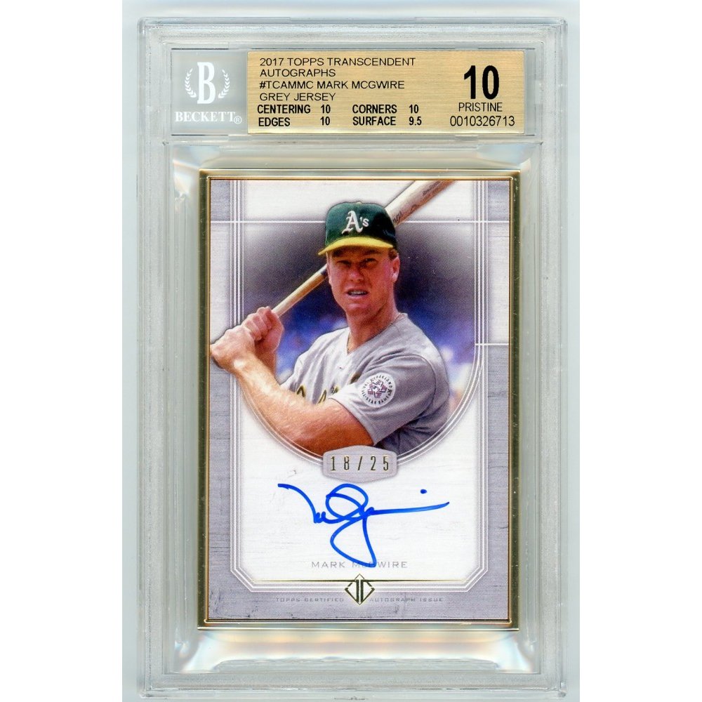 Mark Mcgwire 2017 Topps Transcendent Framed Autograph 18/25 - BGS 10 ...