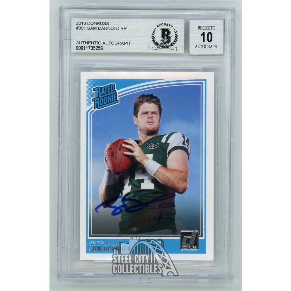 Beckett graded sam darnold autograph store rc card