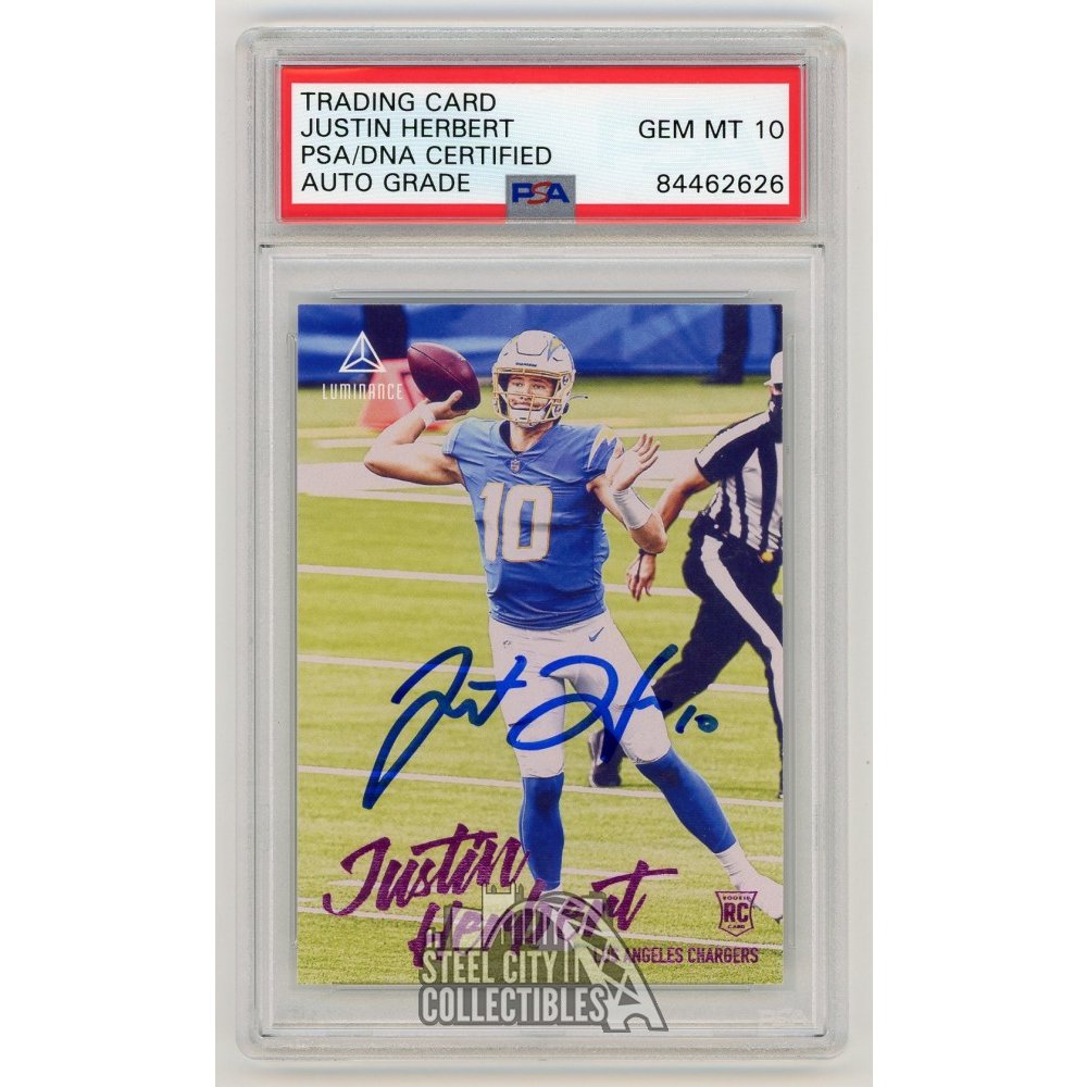 : Justin Herbert 2020 Panini Rookies & Stars Football Card #103  Graded PSA 10 : Collectibles & Fine Art