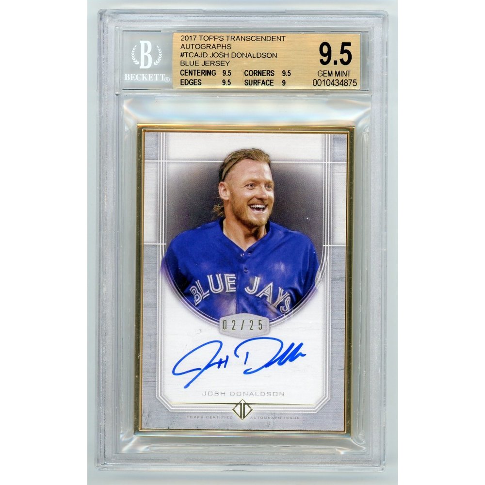 Josh Donaldson 2017 Topps Transcendent Framed Autograph 02/25 - BGS 9.5 ...