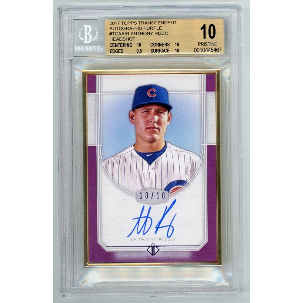 Anthony Rizzo 2017 Topps Transcendent Baseball Framed Autograph Card 20/25  - BGS Graded 10