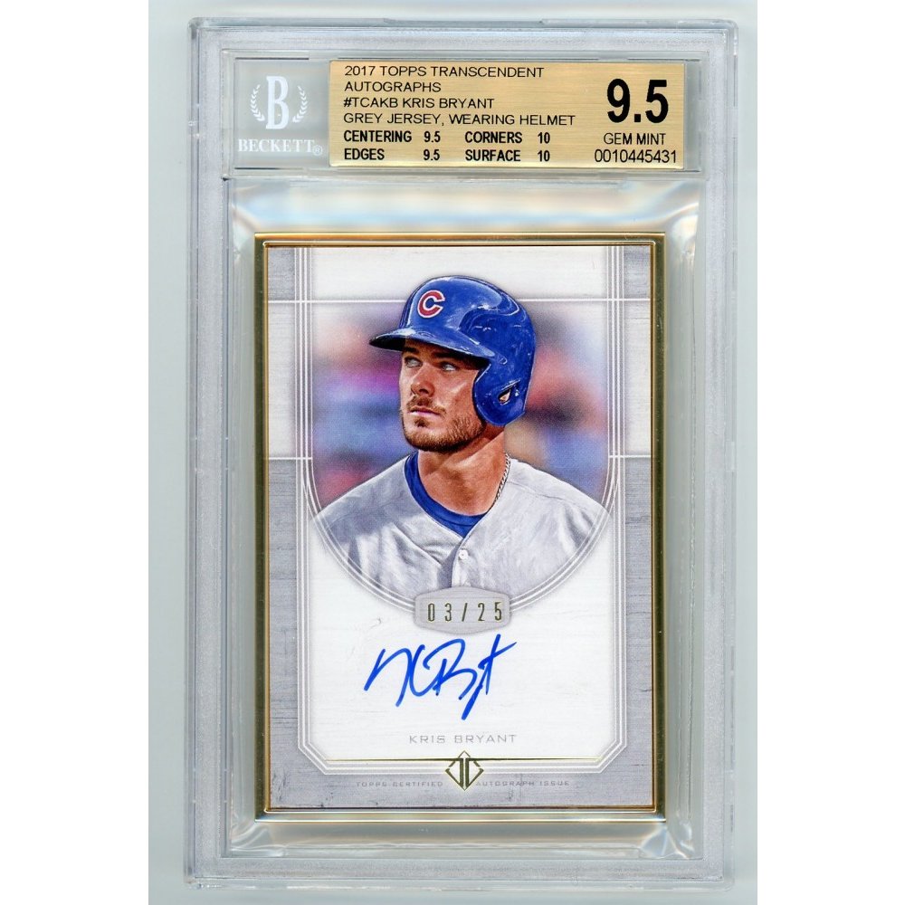 Kris Bryant 2017 Topps Transcendent Baseball Framed Autograph Gold 1/1 BGS  - 9.5