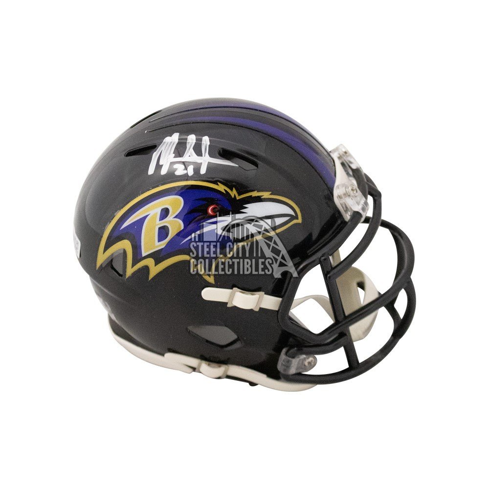 Ray Lewis Ed Reed Autographed Baltimore Ravens Flat White