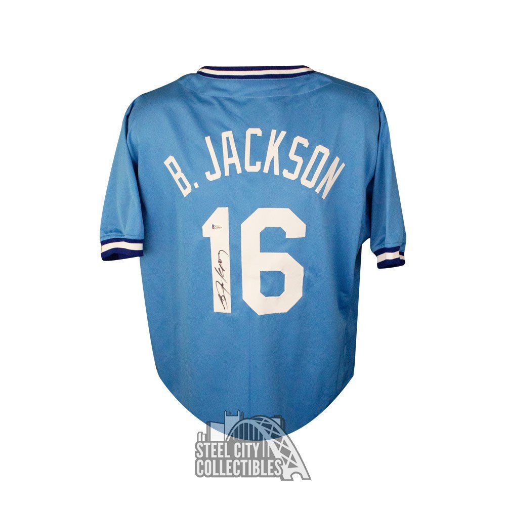 Bo Jackson Autographed Kansas City Custom Blue Baseball Jersey - BAS COA