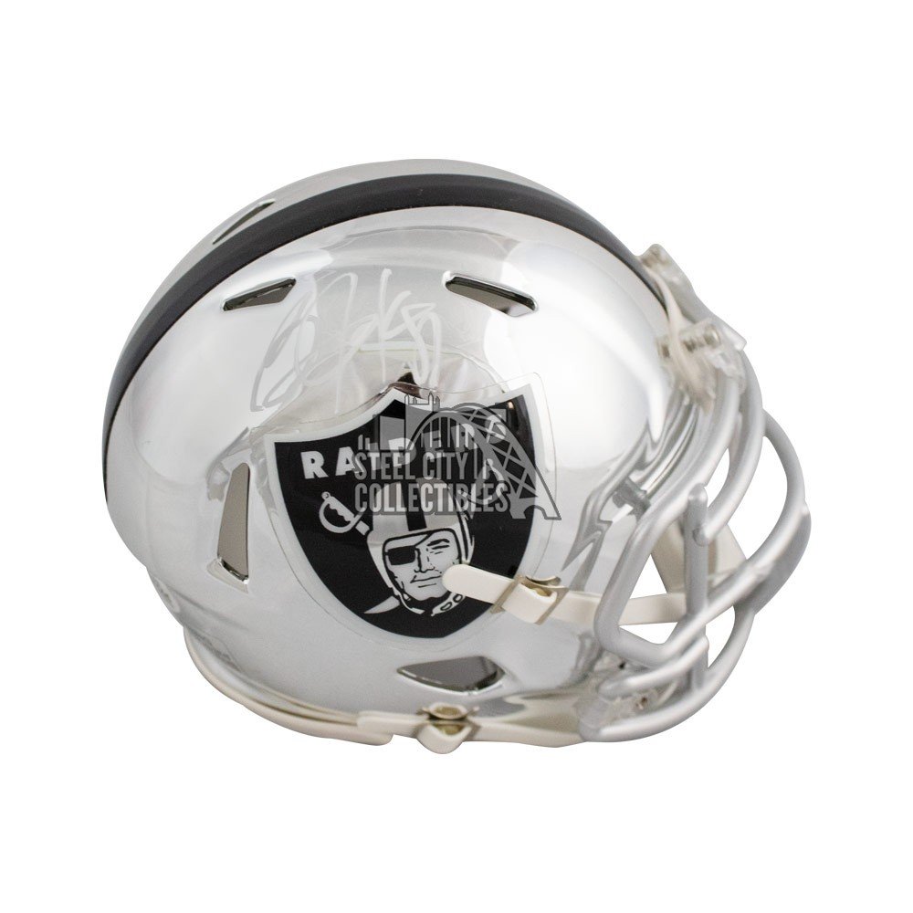 Bo Jackson Autographed Oakland Raiders Chrome Mini Football Helmet - BAS COA