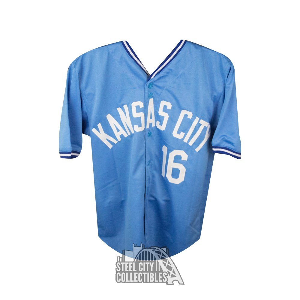 Bo Jackson Autographed Kansas City Custom Blue Baseball Jersey - BAS COA (B)
