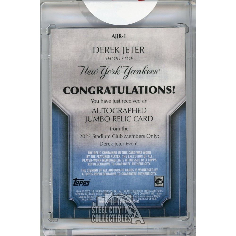 Derek Jeter 2022 Topps Stadium Club Members Only Logoman Patch Autograph  Card 01/10