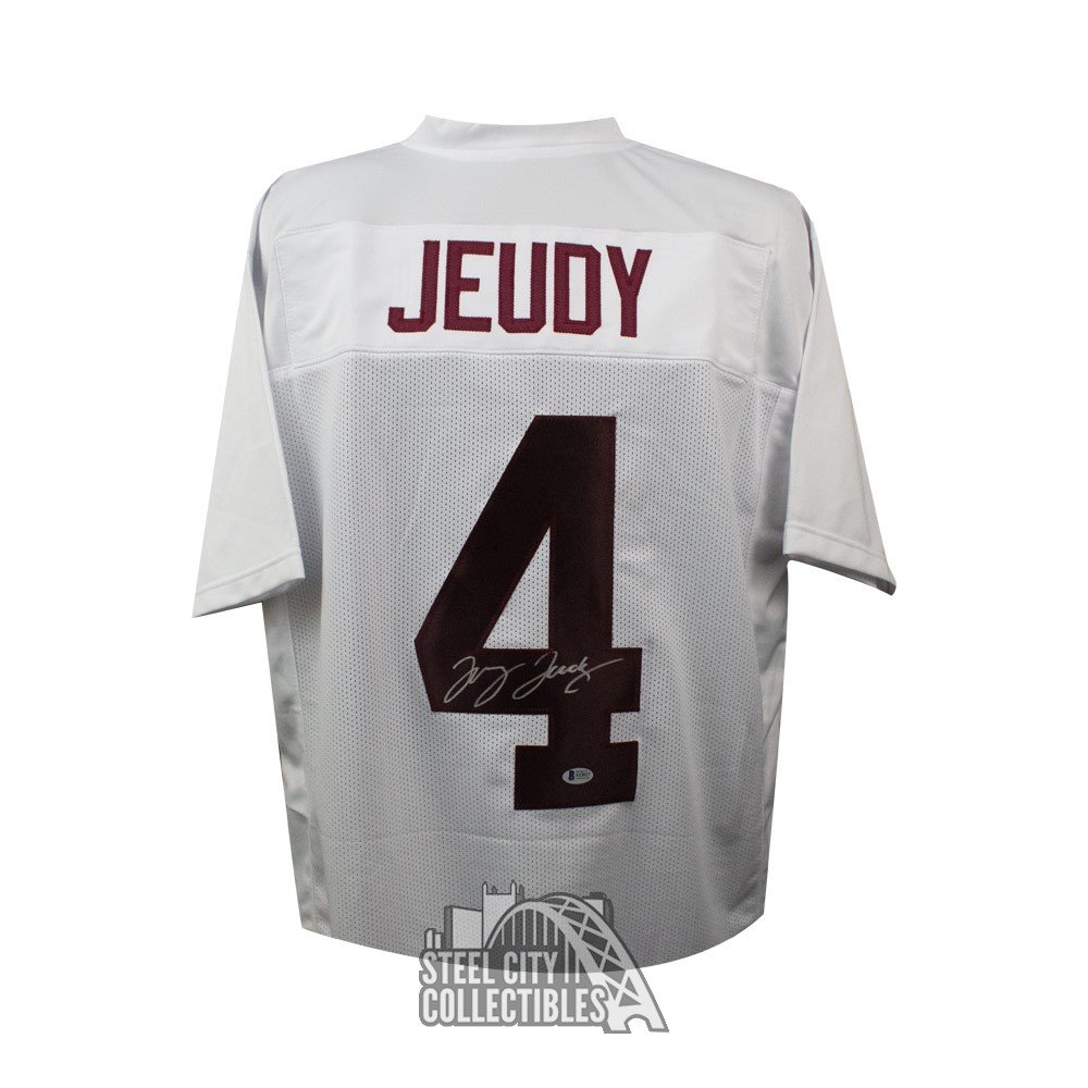 Jerry Jeudy RTR Autographed Alabama Custom White Football Jersey (Silver  Ink) - BAS COA