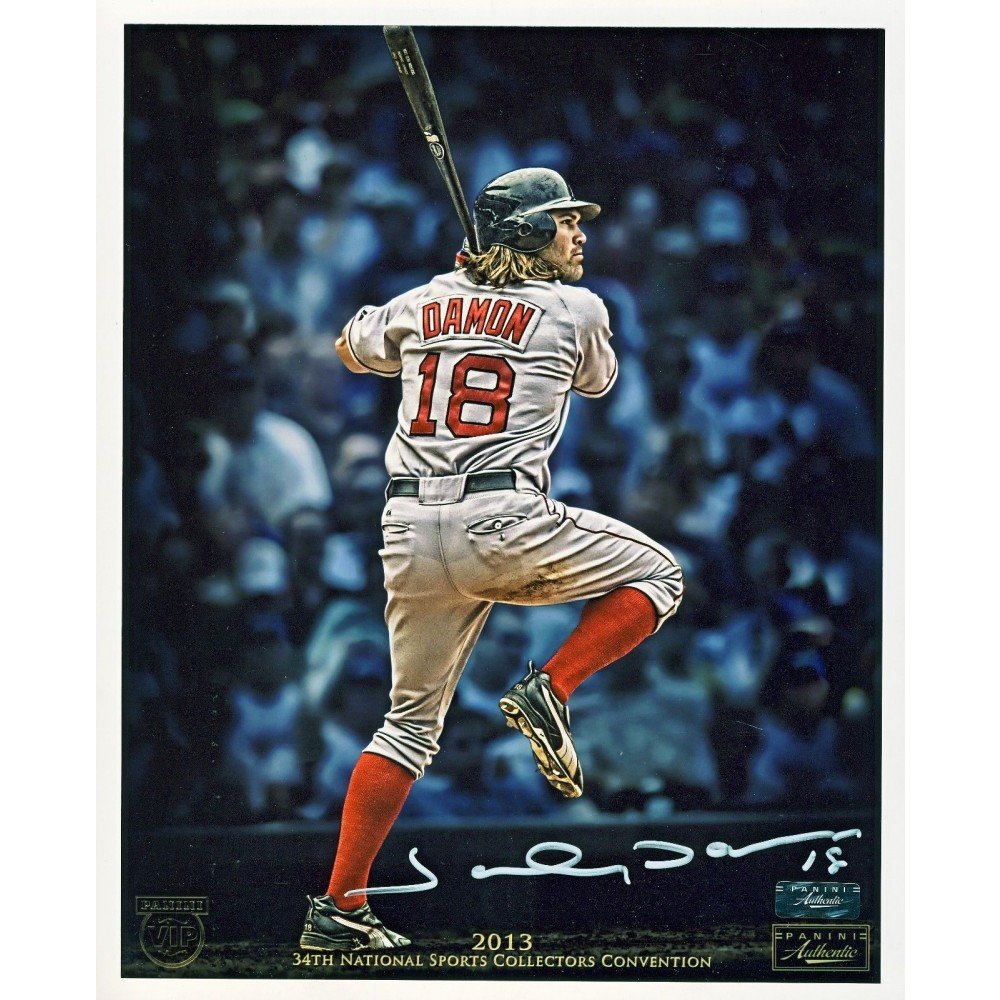  Autographed Johnny Damon 8X10 Boston Red Sox Photo