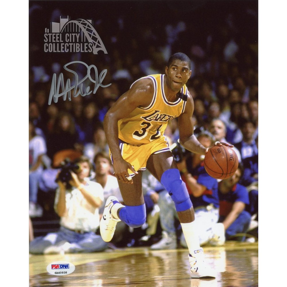 Magic Johnson Autographed Los Angeles Lakers 8x10 Photo - PSA/DNA COA ...