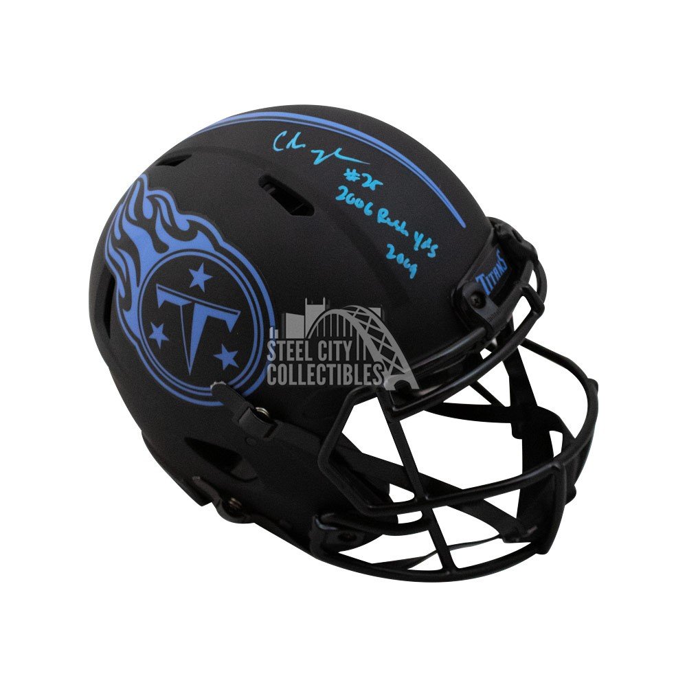 Chris Johnson Autograph Titans Eclipse Full Size Helmet – Great