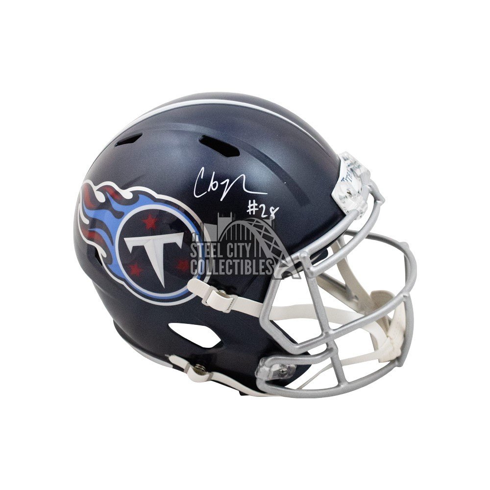 Chris Johnson Autographed Tennessee Titans Replica Full-Size Football  Helmet - BAS COA