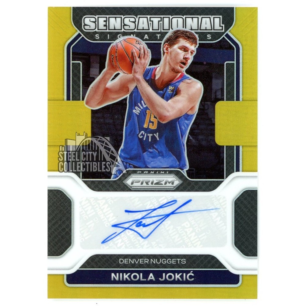 Nikola Jokic 2021-22 Panini Prizm Sensational Signatures Gold Autograph  Card 05/10