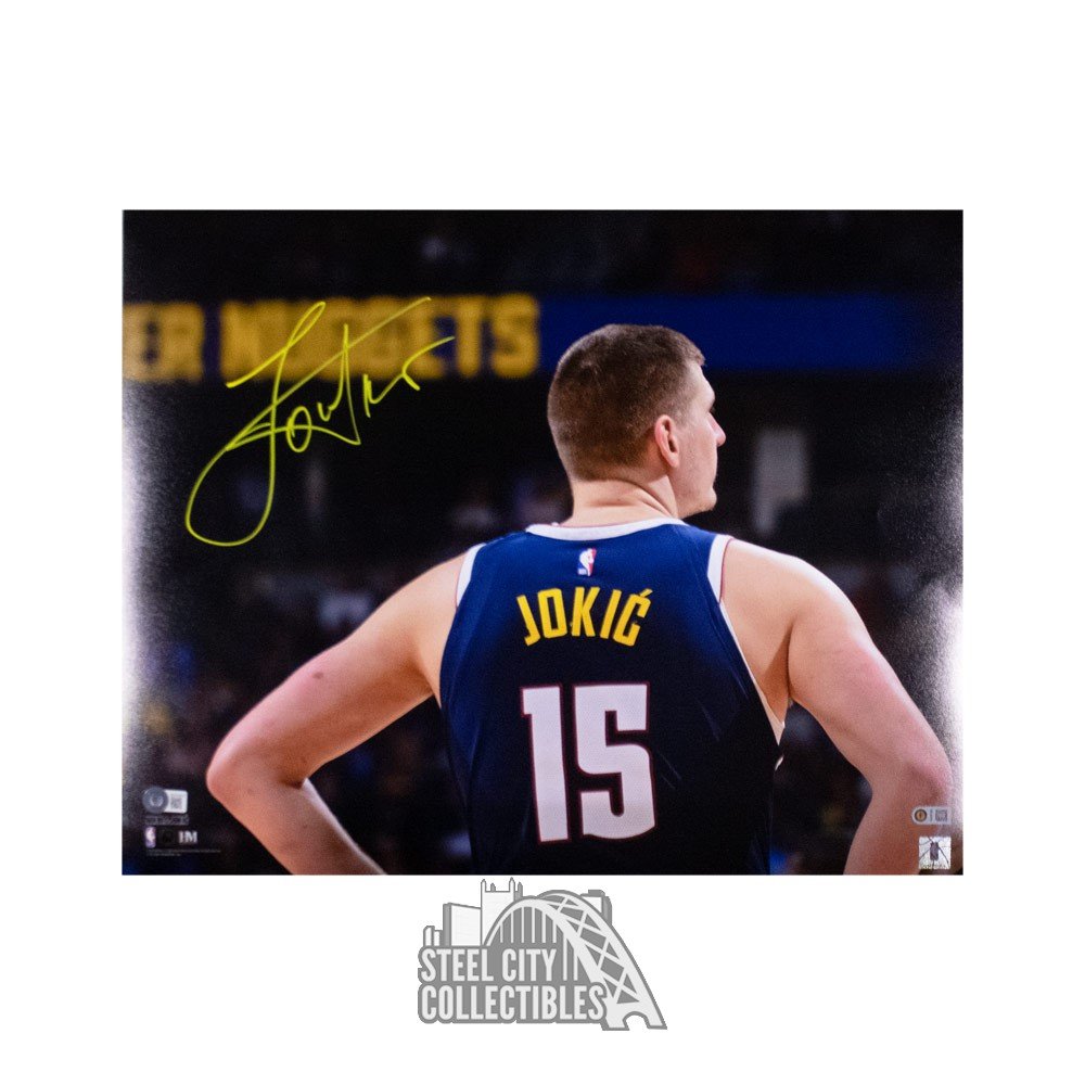 Golden Autographs Nikola Jokic Signed Autographed Custom Blue Denver Basketball Jersey Beckett