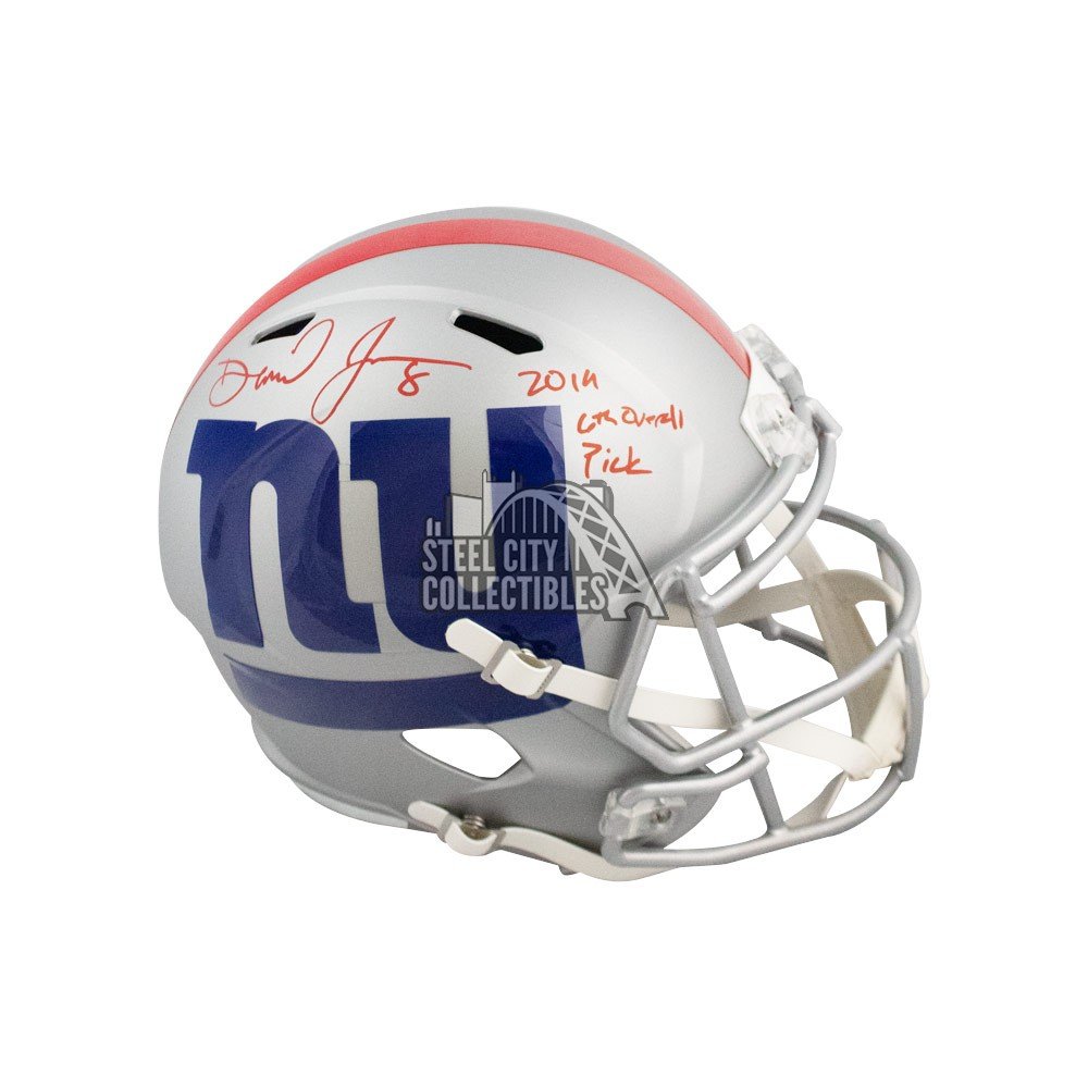 Daniel Jones 2019 6th Overall Pick Autographed Giants Amp Full-Size  Football Helmet - BAS