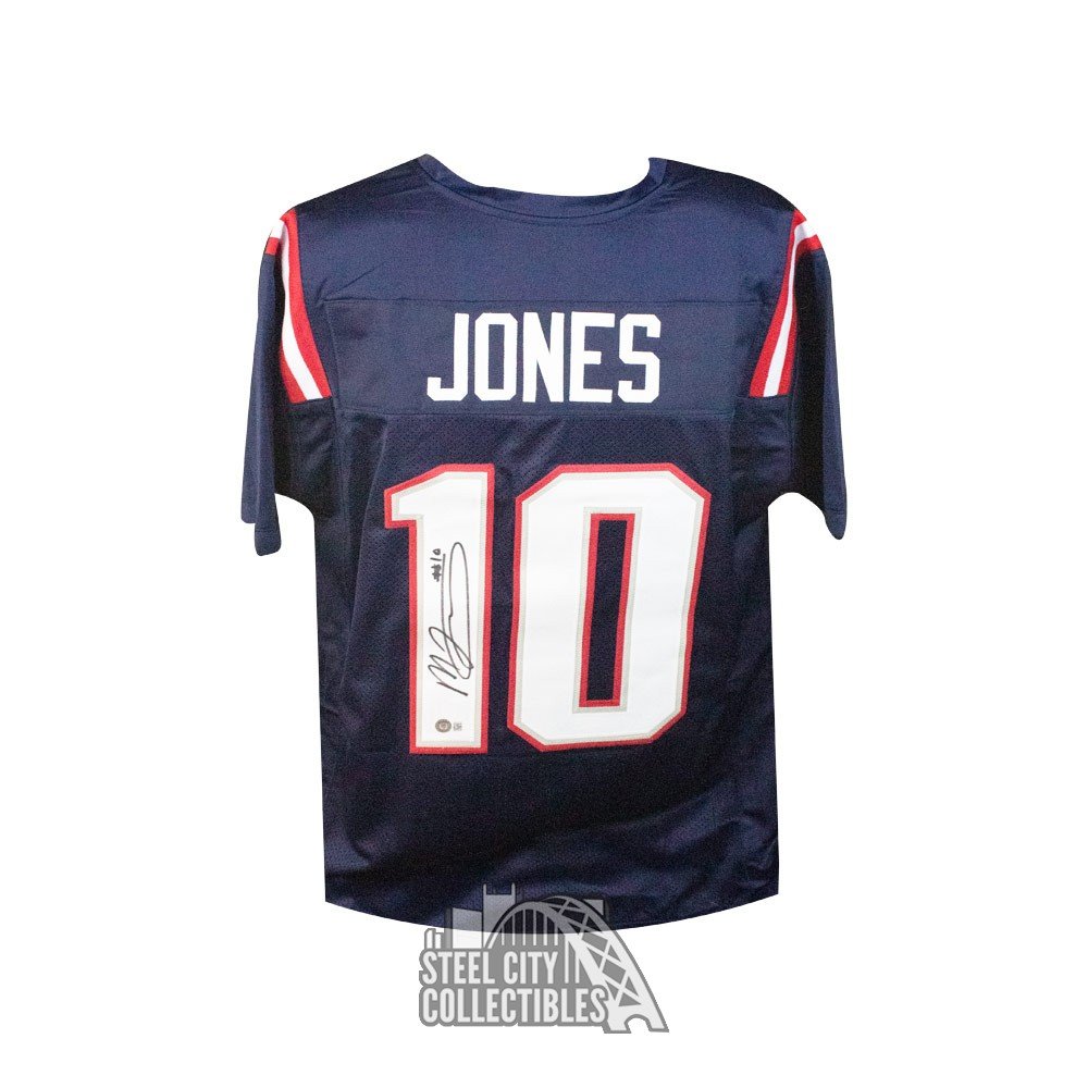 Mac Jones Autographed New England (Navy Blue #10) Custom Jersey