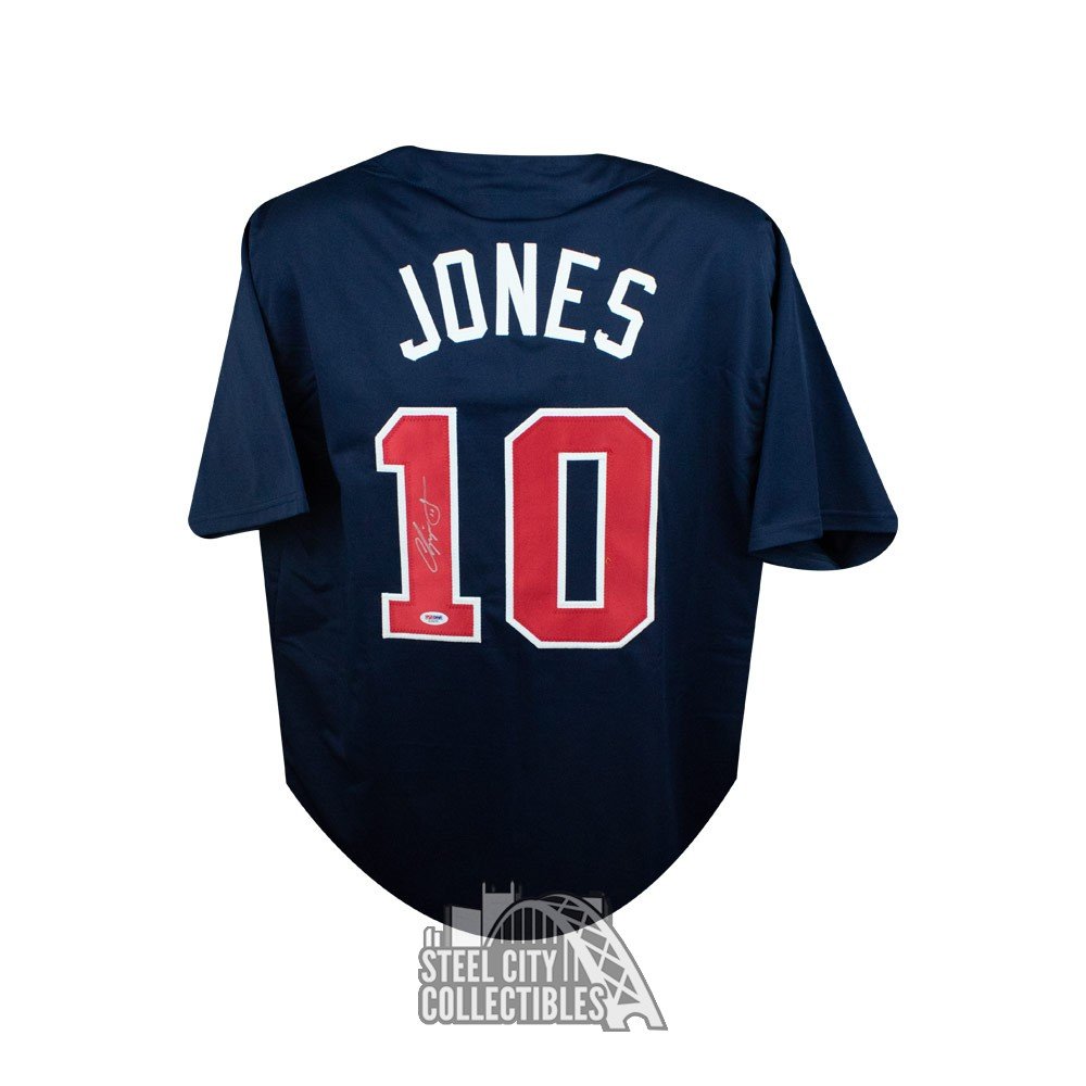 Chipper Jones Autographed Atlanta Custom Baseball Jersey - PSA/DNA COA