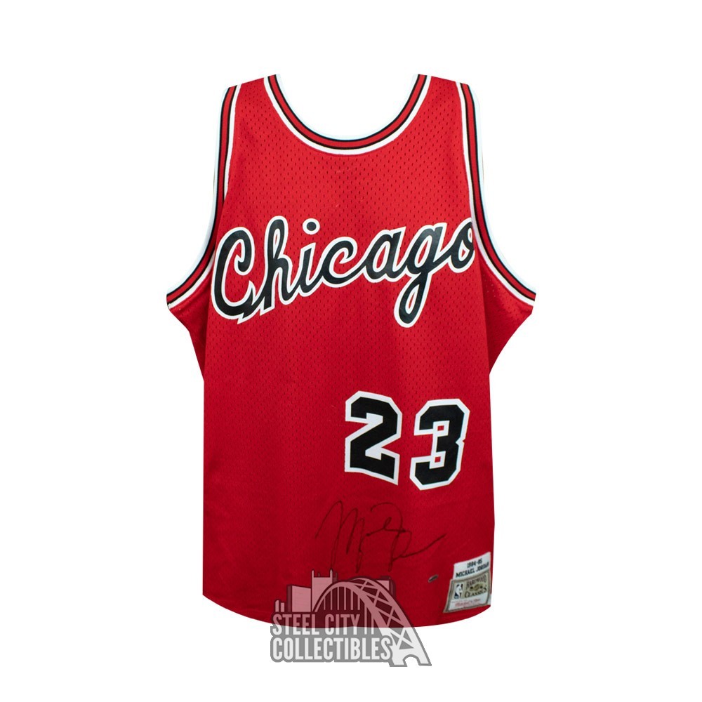 Michael Jordan Autographed 1984-85 Chicago Bulls Red Rookie