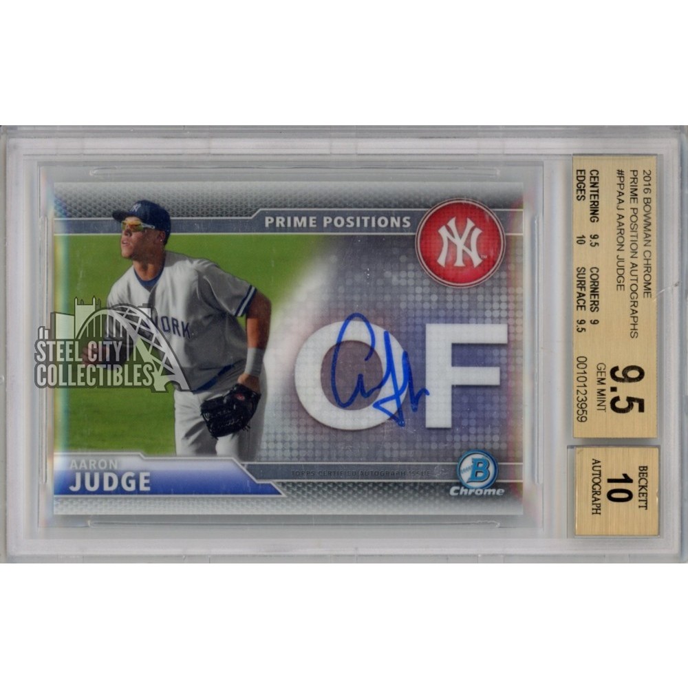 Aaron Judge 2017 Bowman Chrome Prime Positions Autograph Card #PPA-AJ  056/250 BGS 9.5