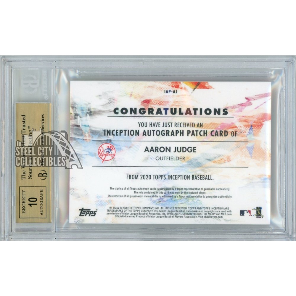 2017 Topps Inception Aaron Judge Rookie Autograph Jersey Patch -  Israel