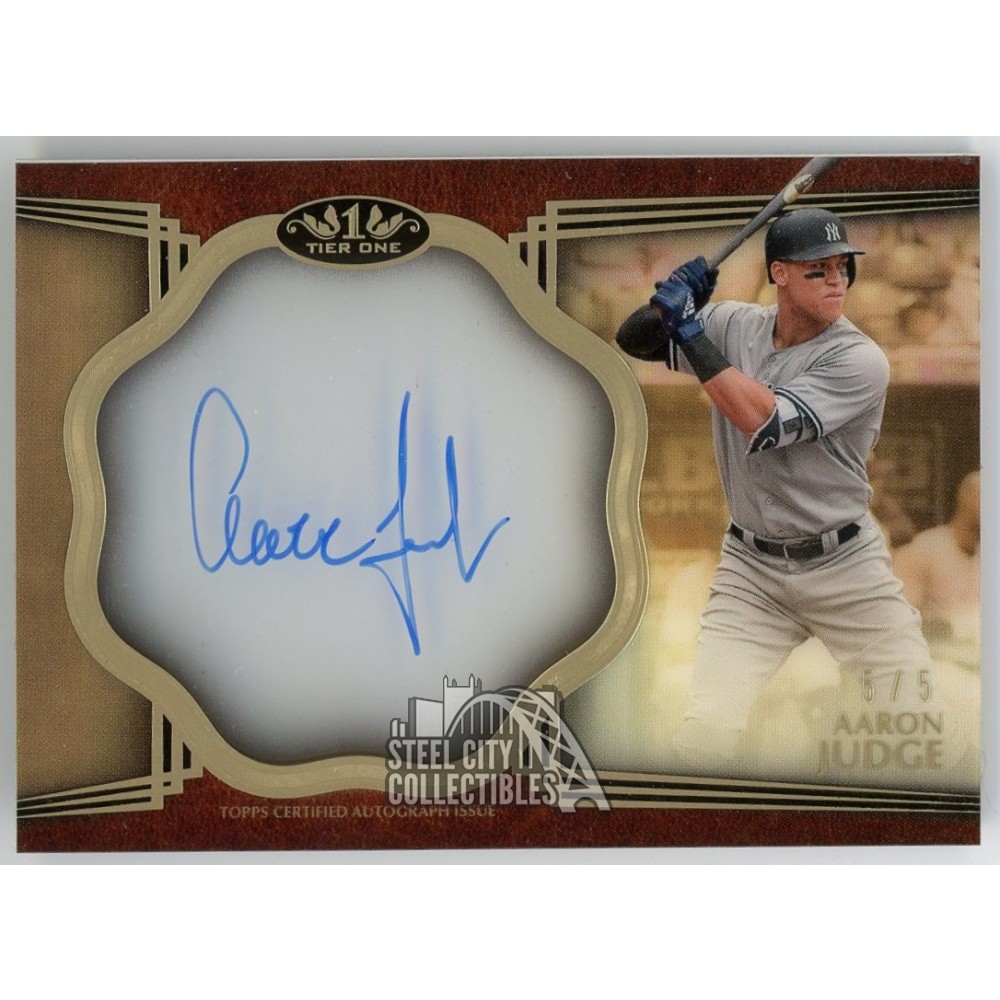 Aaron Judge 2019 Topps Tier One Clear One Baseball Autograph Card