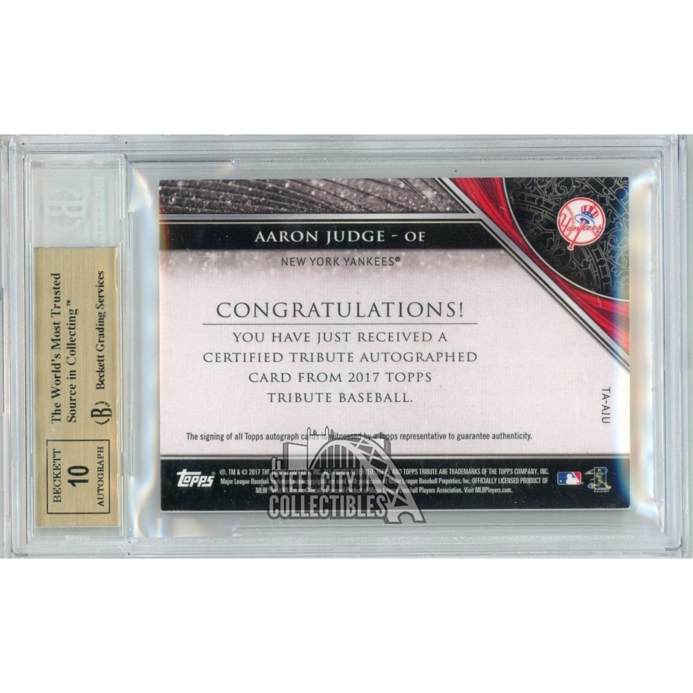 Aaron Judge 2017 Topps Tribute Baseball Orange Autograph Rookie Card 23/25  BSG 9.5