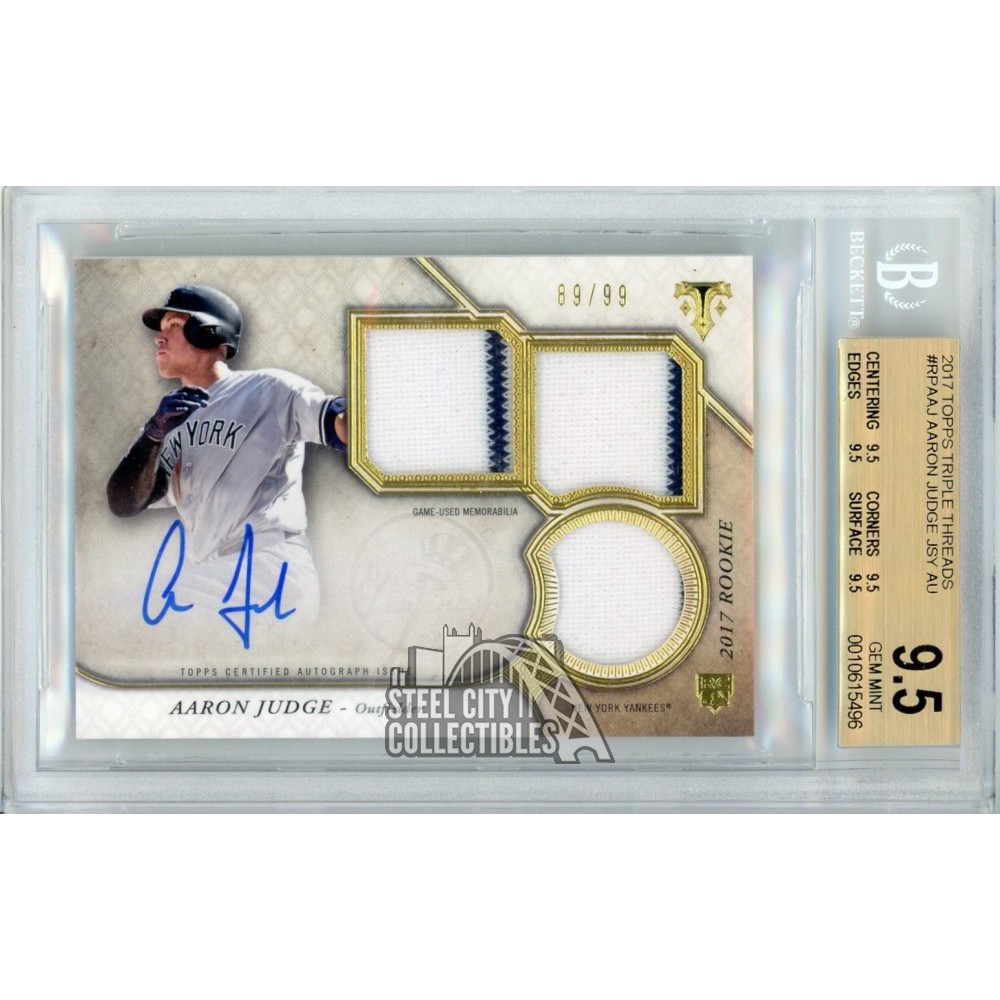 Aaron Judge 2017 Topps Triple Threads Autograph Rookie Jersey Card