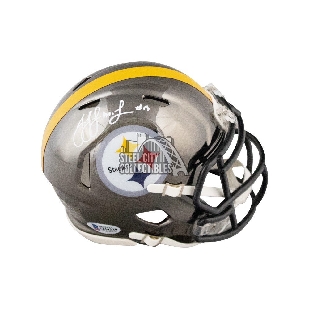 JuJu Smith-Schuster Autographed Pittsburgh Steelers Chrome Full-Size Helmet  - BAS COA