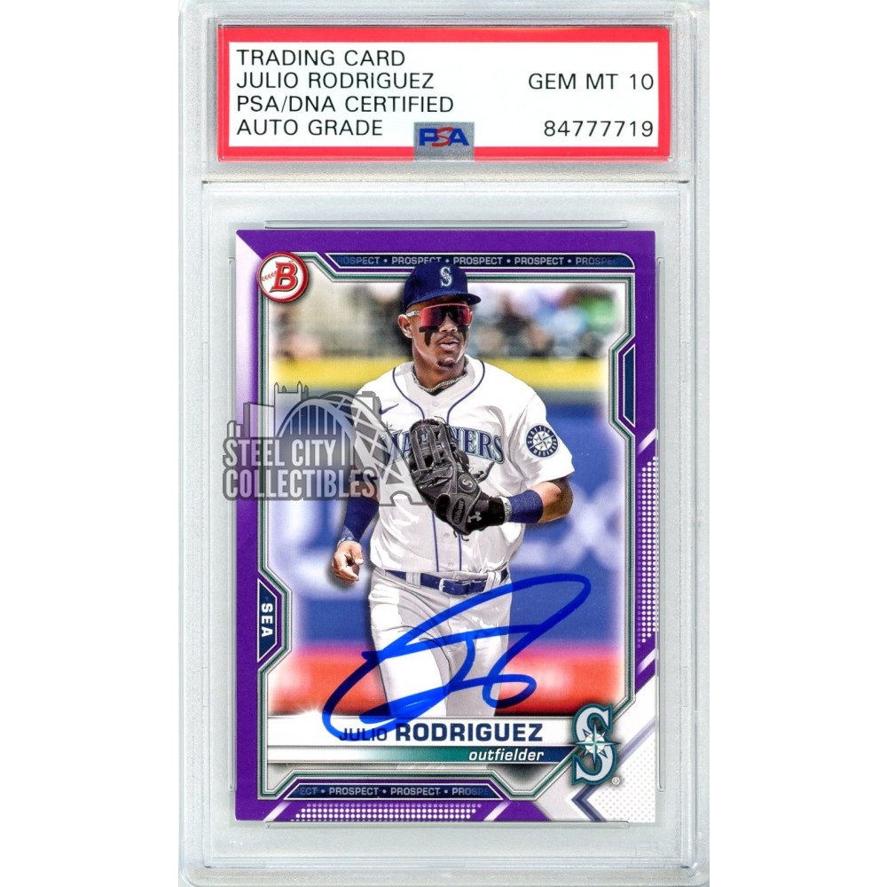 Julio Rodriguez 2021 Bowman Draft Purple Autograph Card /250 #BD-145 ...