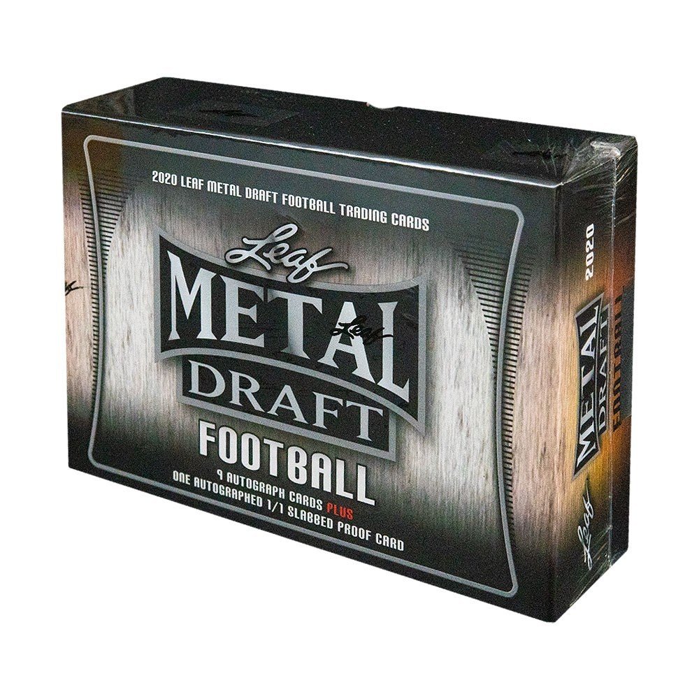 2020 Leaf Metal Draft Football Dual Hobby Jumbo Box Dual Random Hit 1