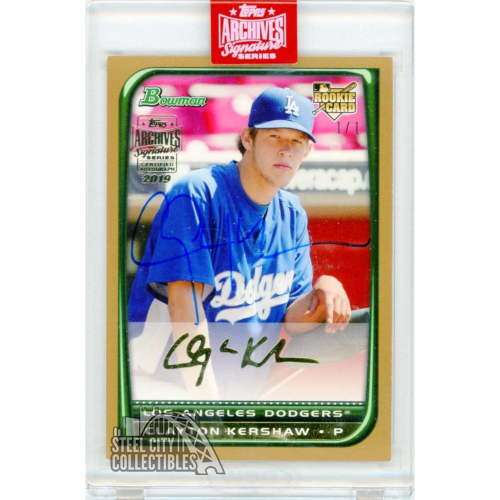 Clayton Kershaw 2019 Topps Archives Signature Series Autograph BDP26 Bowman  Rookie 1/1