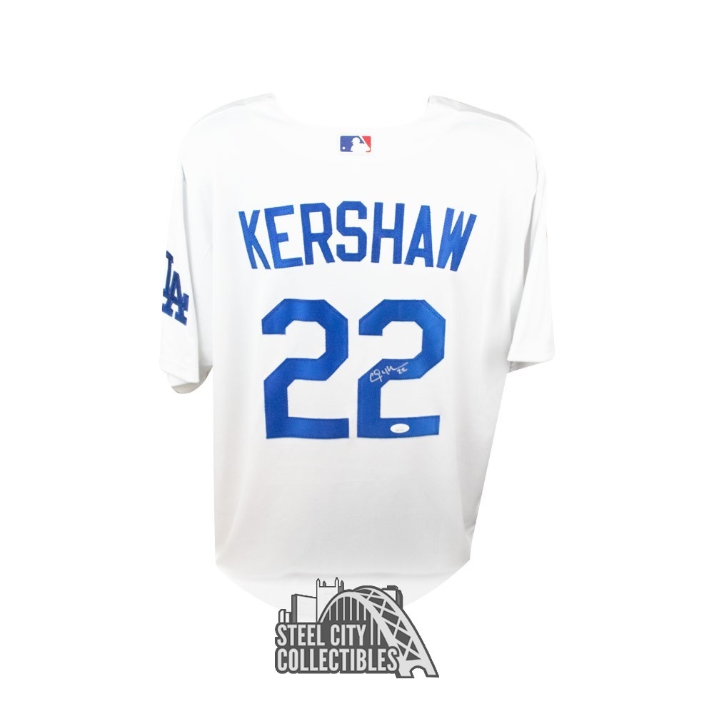 Clayton Kershaw Autographed Los Angeles Dodgers Nike LG Baseball