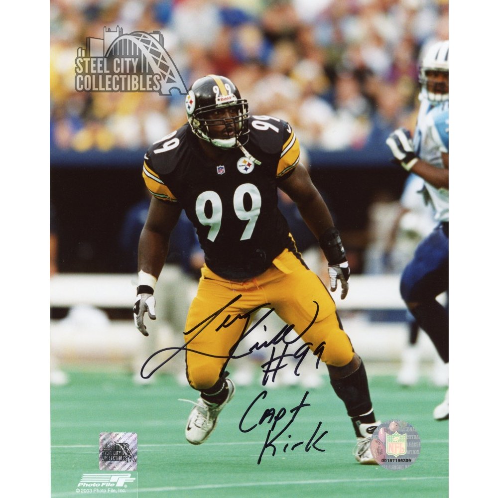 Levon Kirkland Capt Kirk Autographed Steelers 8x10 Photo (Stance) - SCC  COA