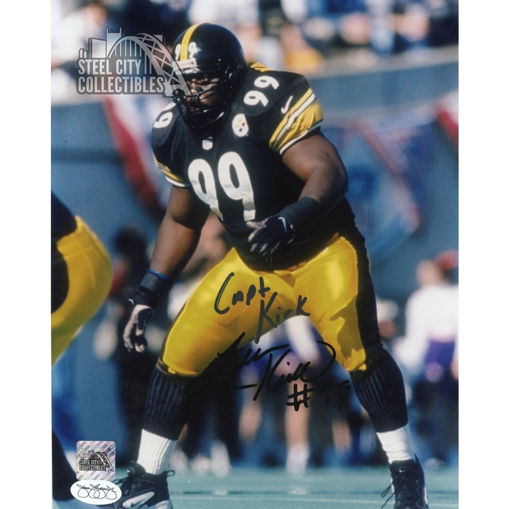 Levon Kirkland 'Capt Kirk' Autographed Steelers 8x10 Photo (Stance) - SCC  COA