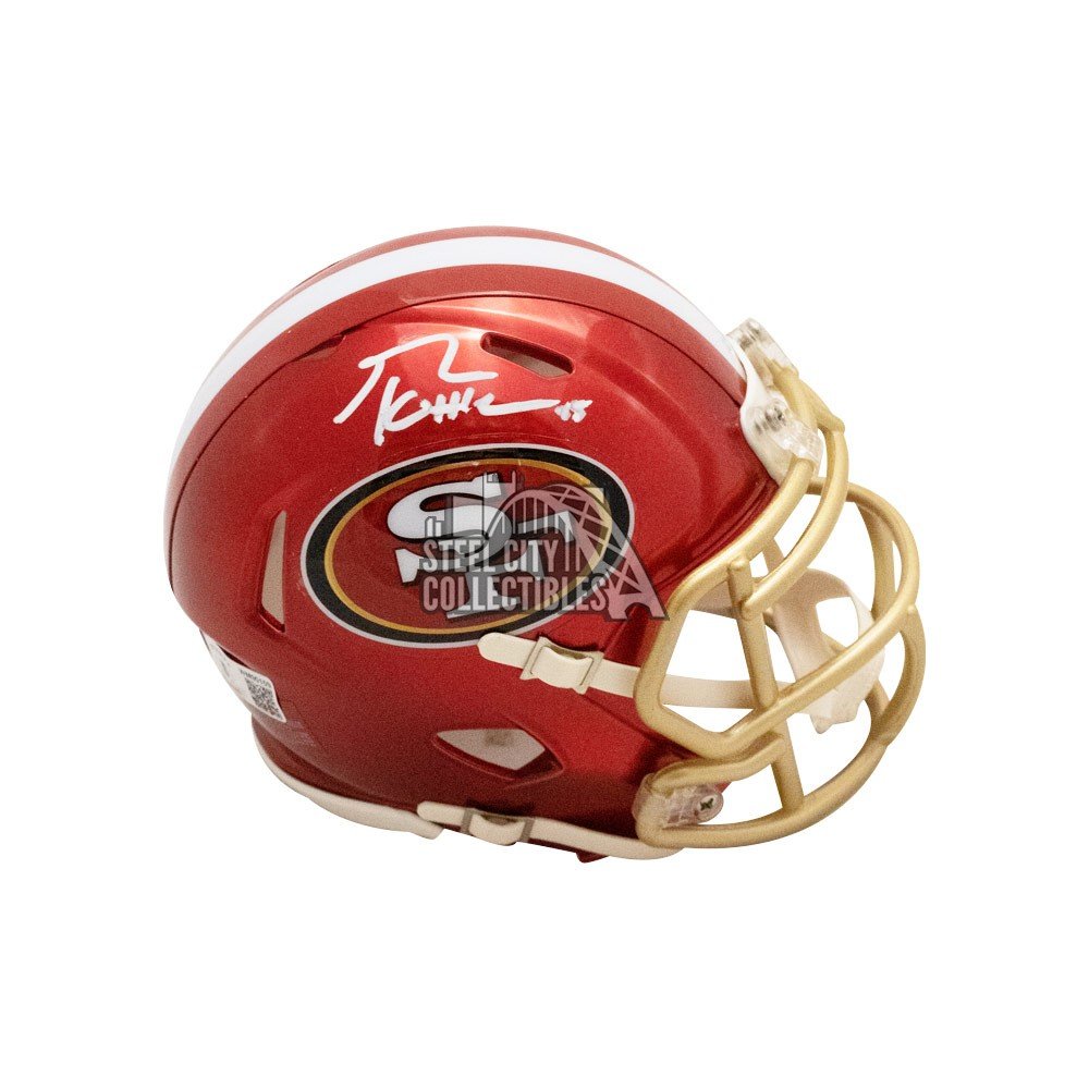 George Kittle Autographed San Francisco 49ers Flash Mini Football Helmet -  BAS (White Ink)