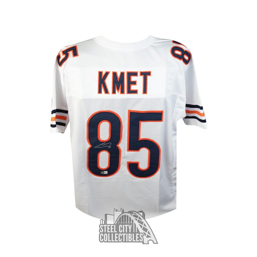 Cole Kmet Autographed Chicago Custom White Football Jersey - BAS COA ...