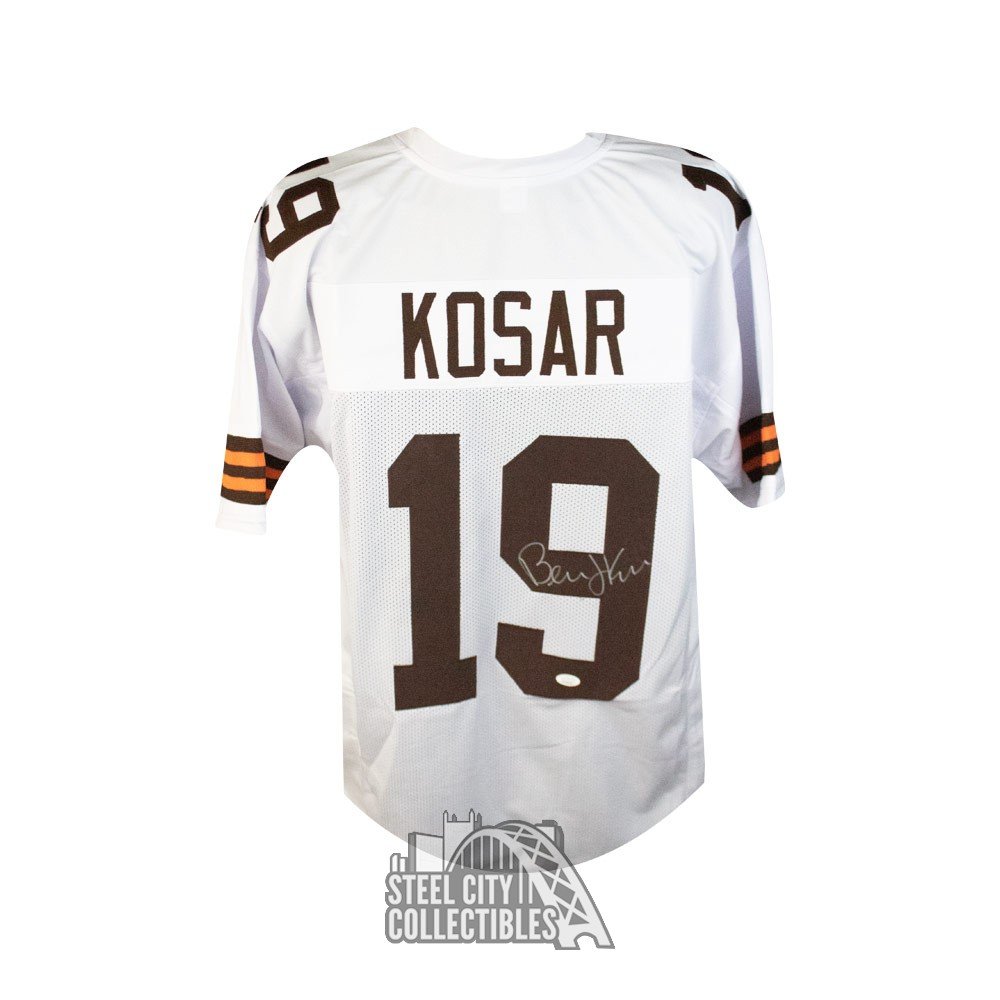 Autographed/Signed Bernie Kosar Cleveland White Football Jersey JSA COA