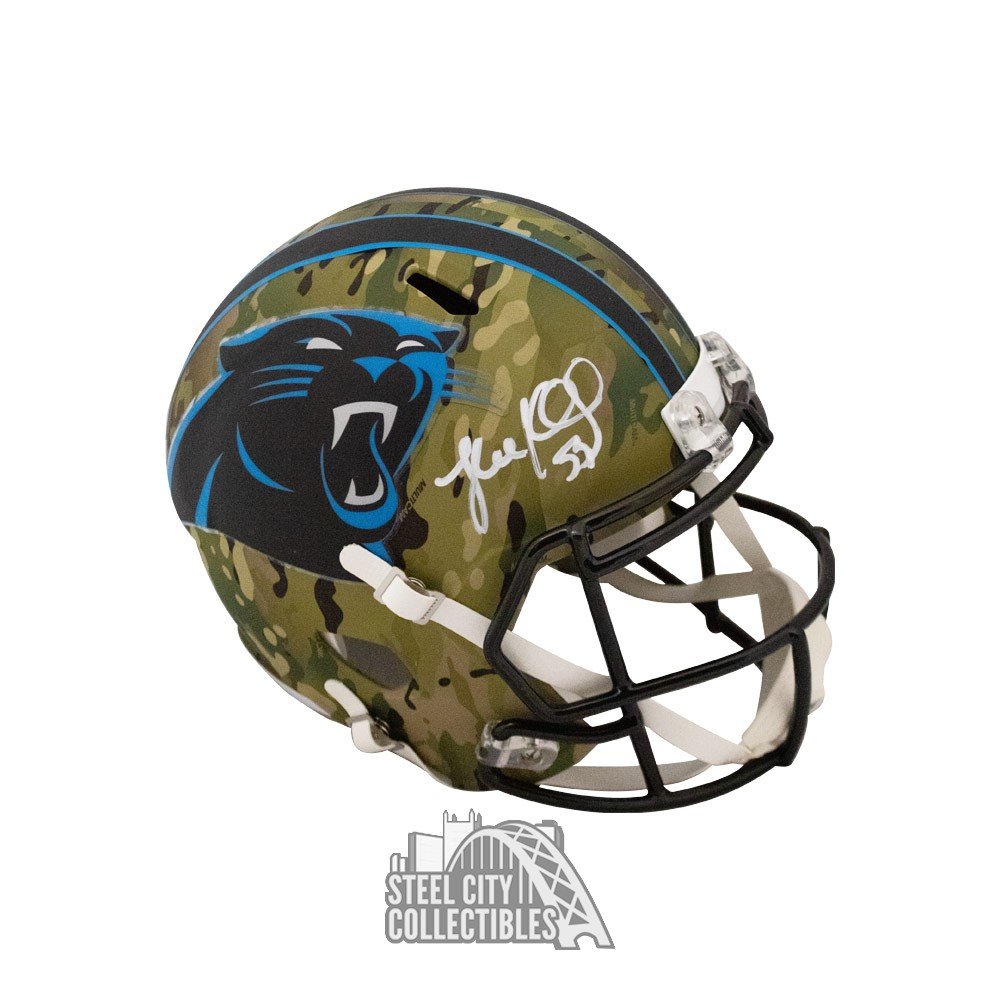 Luke kuechly autographed mini hotsell helmet