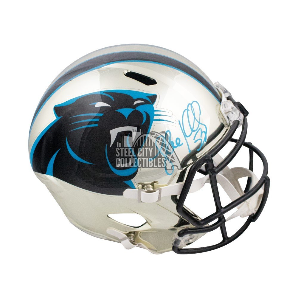 Julius Peppers Signed Carolina Panthers Eclipse Black Matte Riddell Full Size Authentic Speed Helmet CH2119074