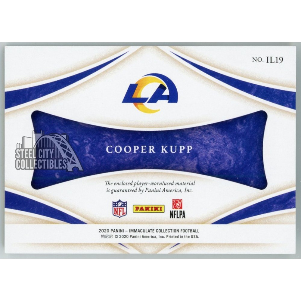 Cooper Kupp 2020 PANINI IMMACULATE EYE BLACK JERSEY PATCH AUTO #ed 2/10