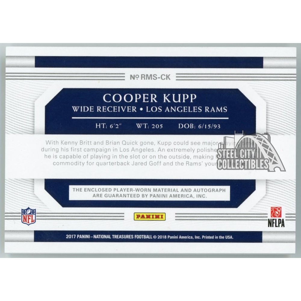 Cooper Kupp 2017 Panini National Treasures RMS Green Rookie Patch Autograph  04/18