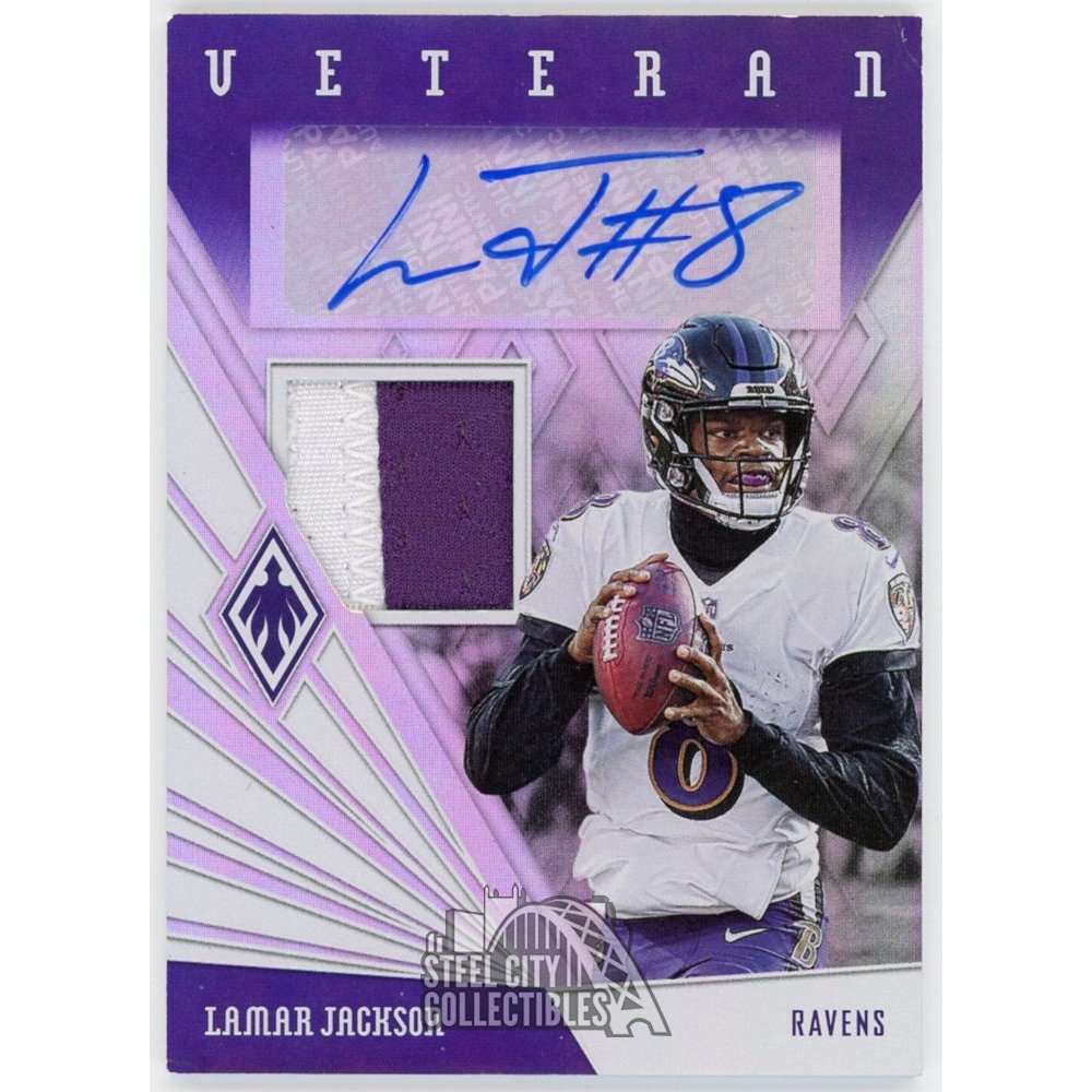 Lamar jackson store signed football card