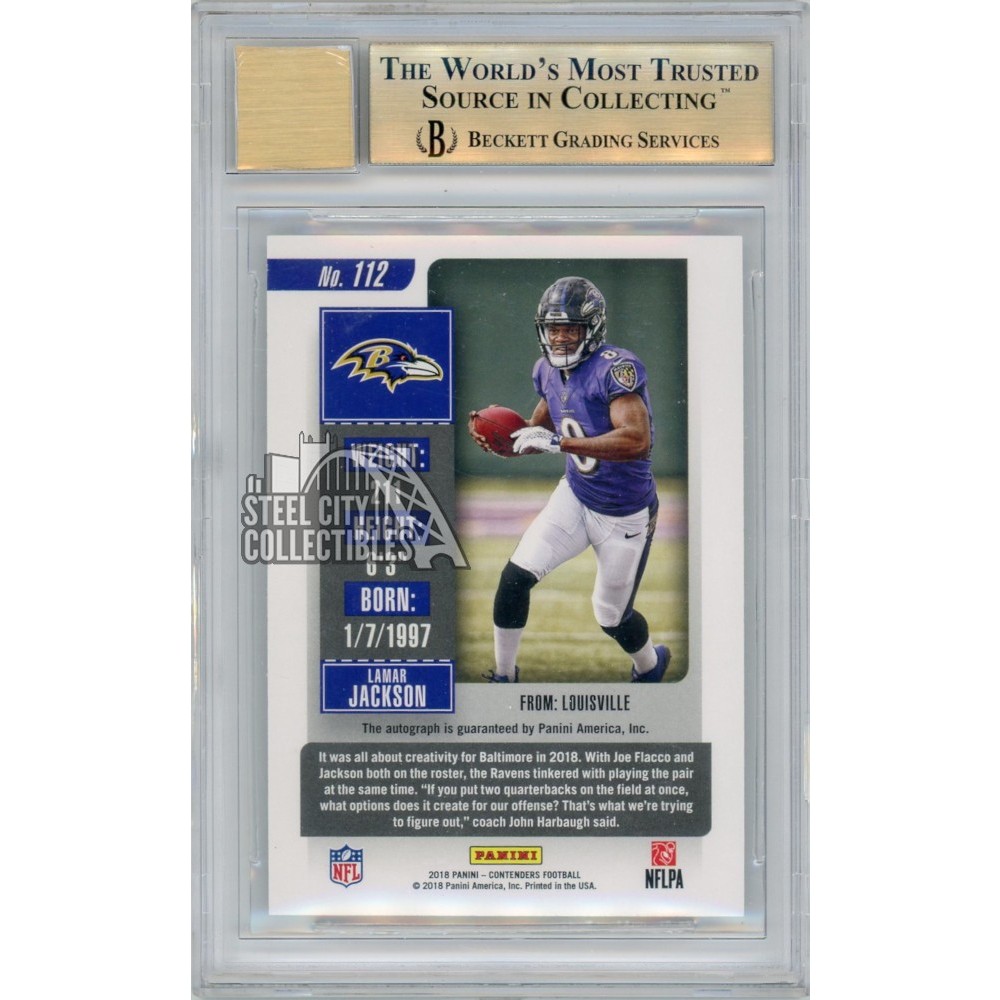 Lamar Jackson – Baltimore Ravens 2021 Panini Contenders Winning Ticket –