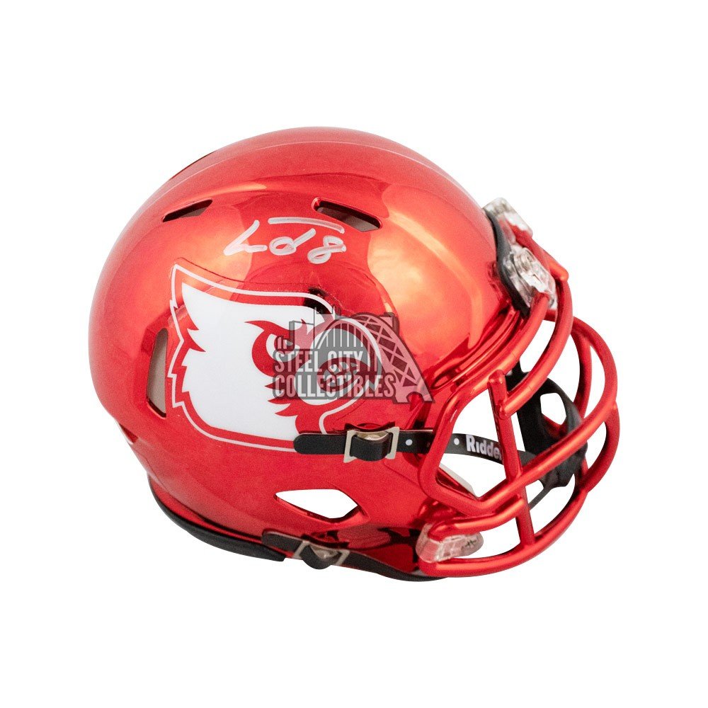 Lamar Jackson Autographed Louisville Cardinals Chrome Mini Football Helmet  - JSA COA