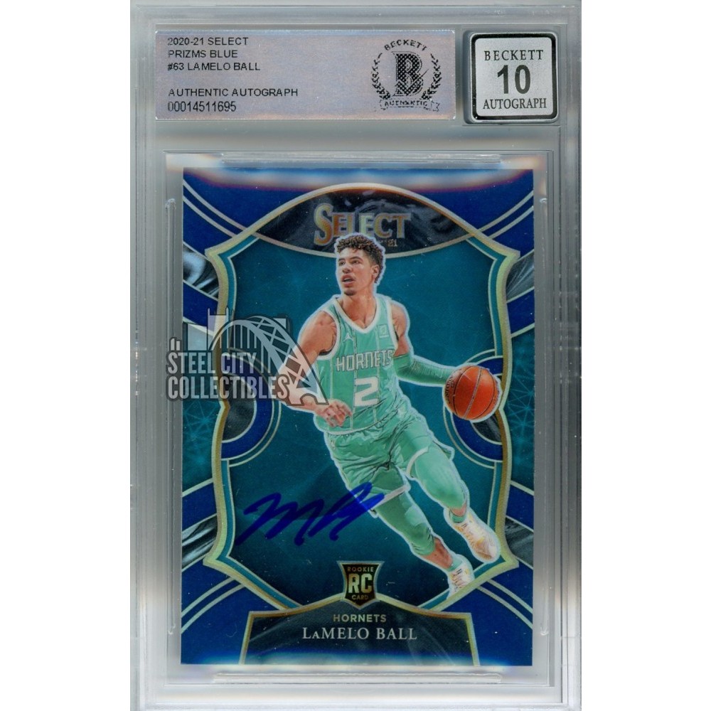 LaMelo Ball Charlotte Hornets Autographed 2020-21 Panini Select Relic  #RJA-BAL #57/199 Rookie Card