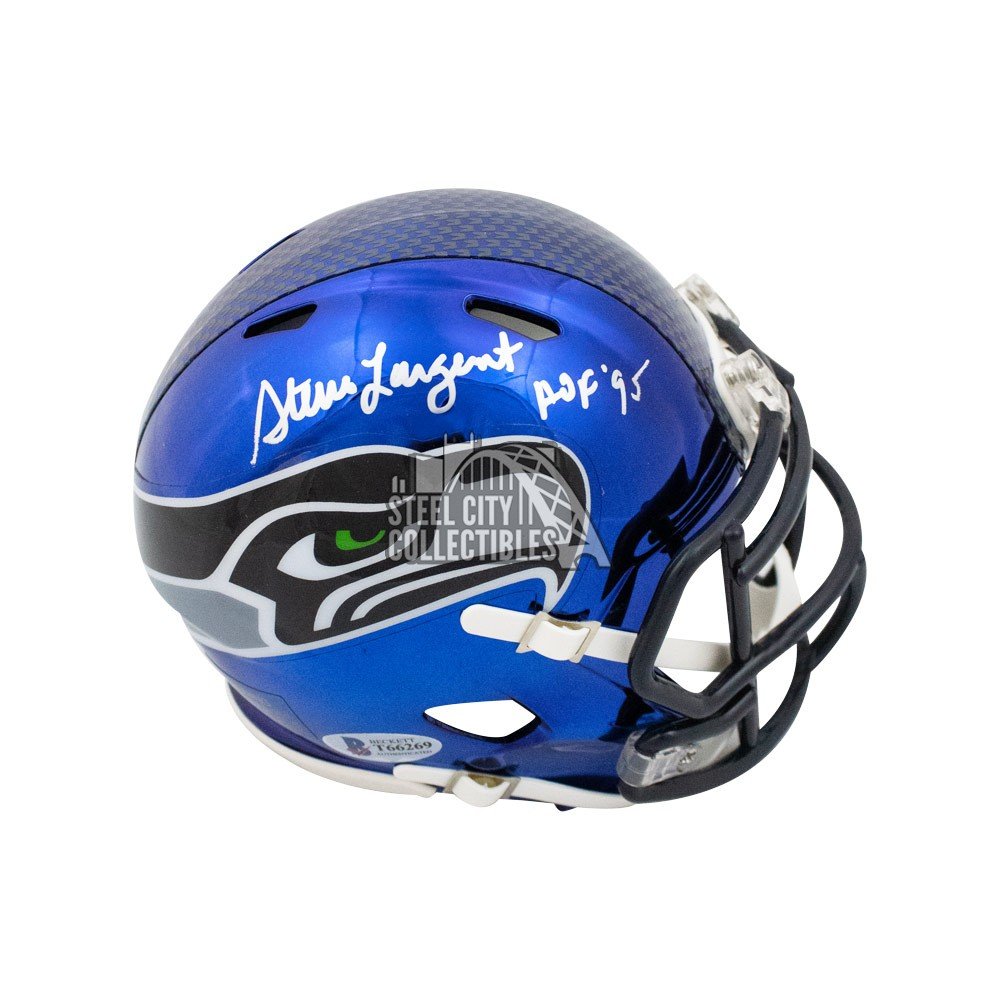 Steve Largent HOF Autographed Seattle Seahawks Mini Football Helmet - BAS  COA